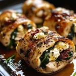 Rolled Up Chicken with Feta, Spinach, and Sun-Dried Tomatoes