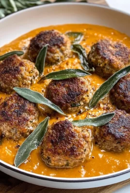 Turkey Meatballs in Pumpkin Sage Sauce