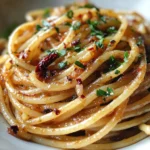 Caramelized Onion Pasta with Chilli Oil