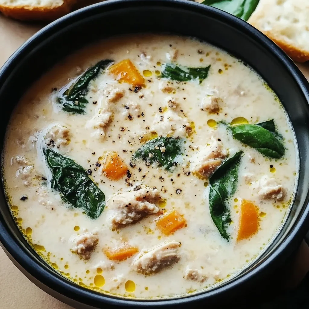 Creamy Italian Ground Chicken Soup