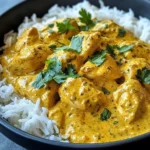 Easy Homemade Chicken Korma with Flatbread or Rice