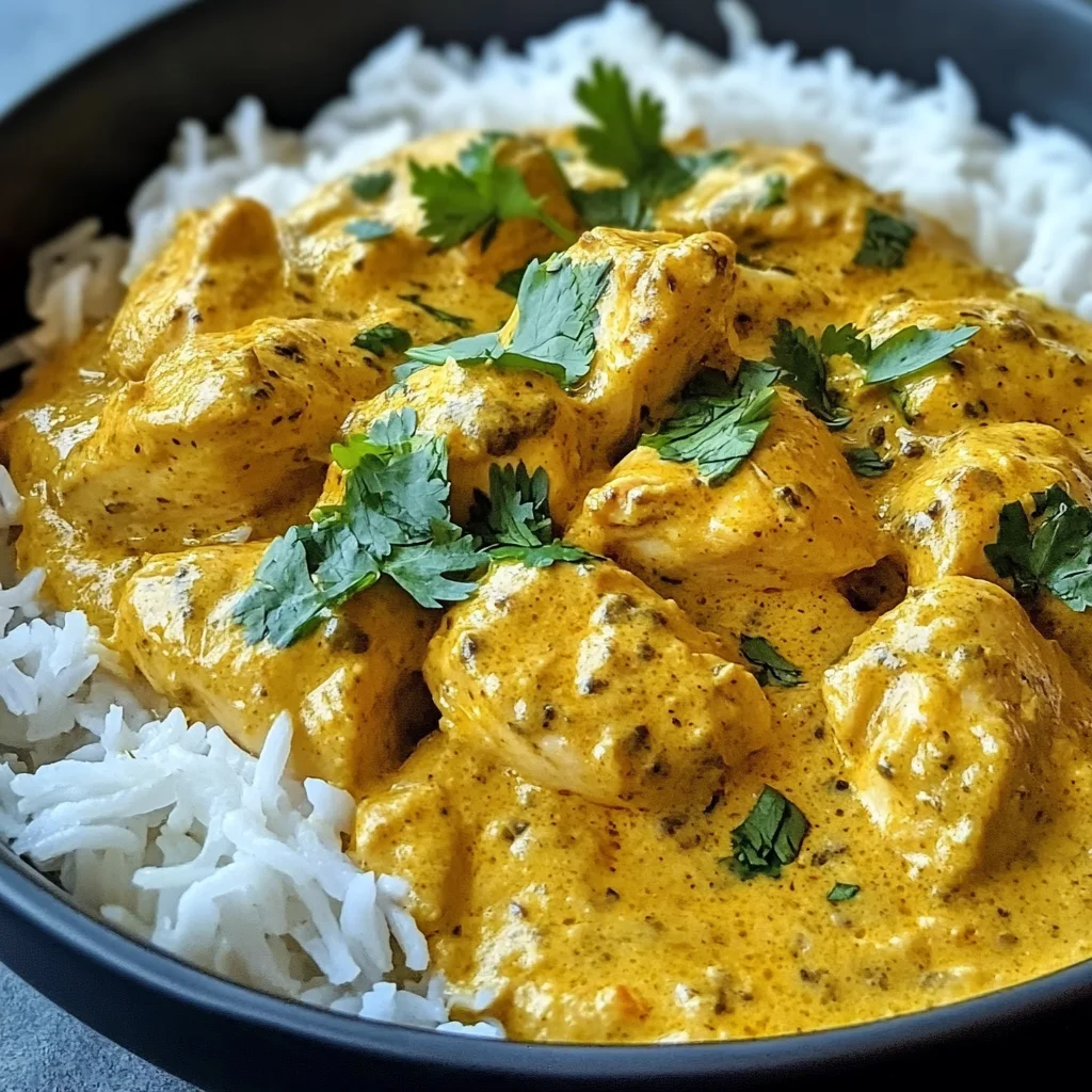 Easy Homemade Chicken Korma with Flatbread or Rice