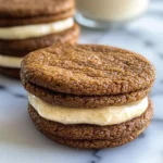 Ginger Molasses Sandwich Cookies with Eggnog Frostings