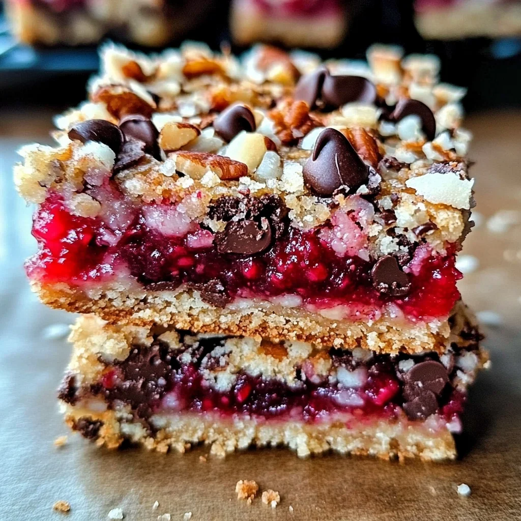 Raspberry Coconut Magic Bars
